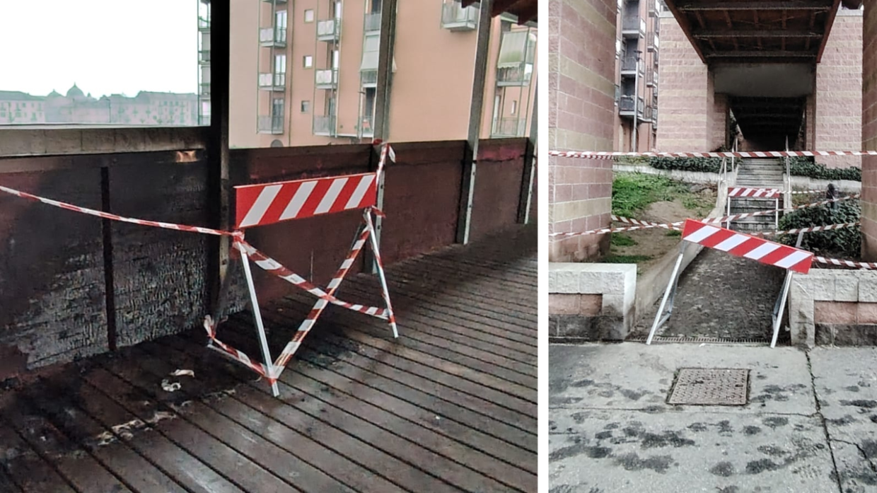 Torino, incendiano il rifugio di un senzatetto e rischiano di dare fuoco a tutta la passerella pedonale