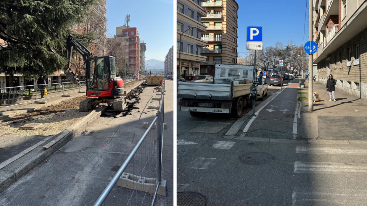 Via Filadelfia: il ritorno delle strisce bianche tra ciclabili e parcheggi