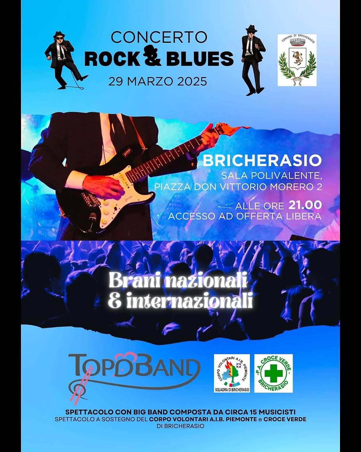 Bricherasio a tutto rock: la Top Band in concerto per Aib e Croce Verde
