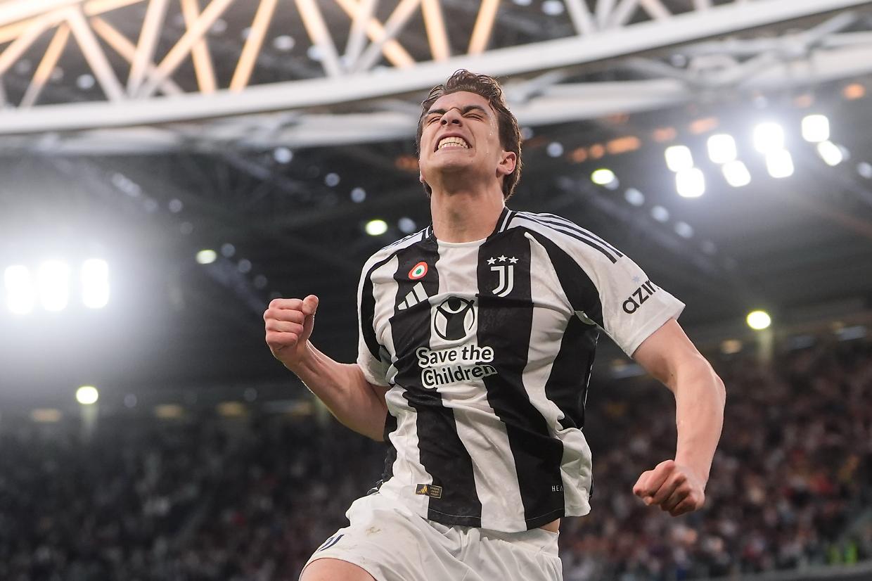 La gioia di Kenan Yildiz, match-winner in Juventus-Genoa