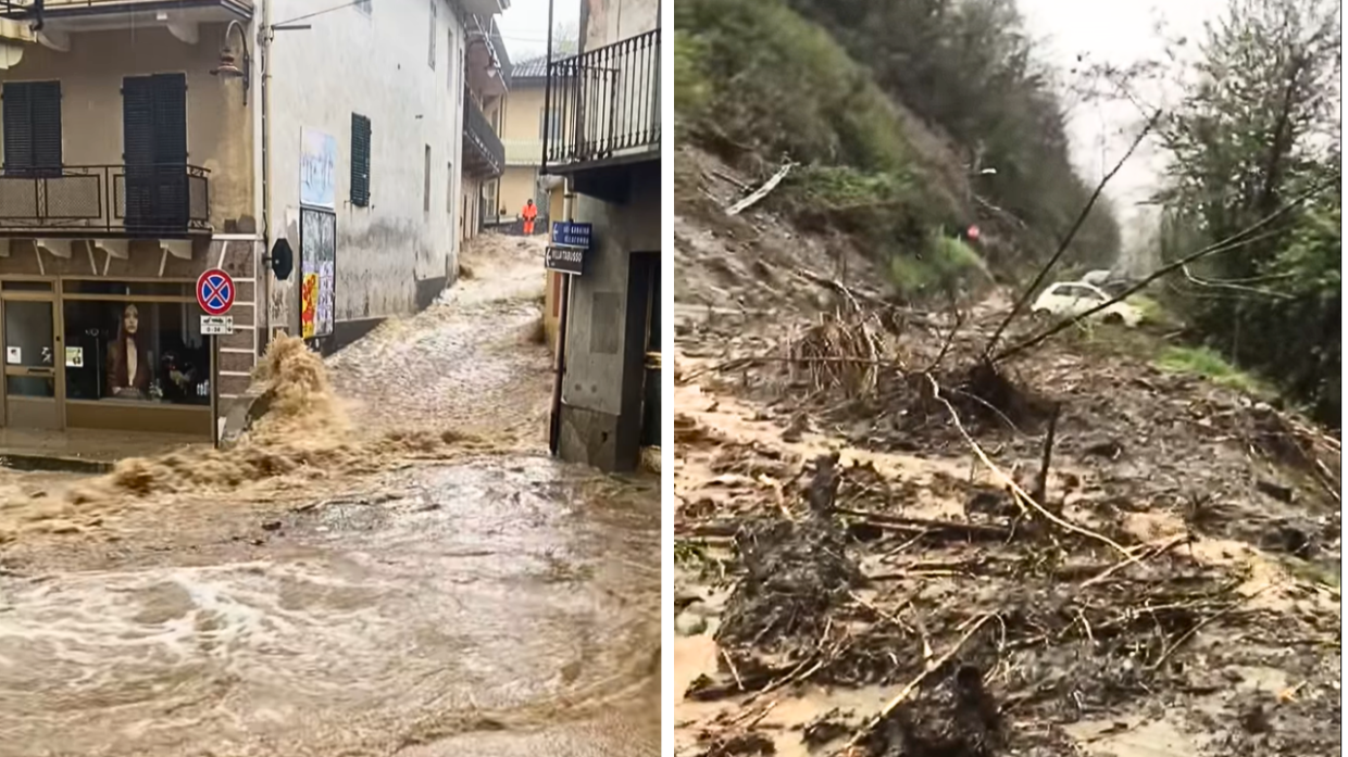 Esondazione e frane a Rubiana, in Val di Susa