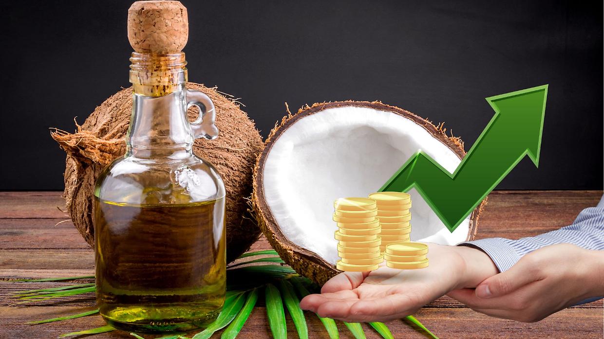 Prezzo dell’olio di cocco grezzo alle stelle: +40% in Europa da inizio anno