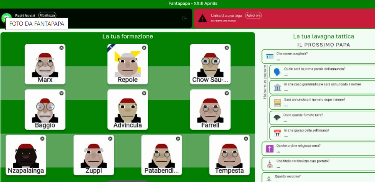 Scoppia la febbre del "Fantapapa": il gioco dedicato all'elezione del nuovo Papa