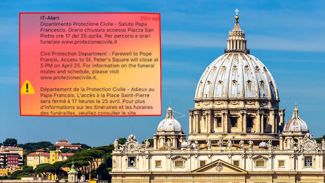 It-alert usato per il funerale del Papa, cittadini in rivolta
