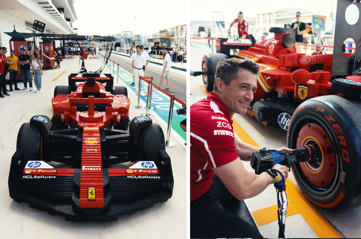 Ferrari porta tre monoposto al GP di Miami: una è interamente fatta di LEGO!