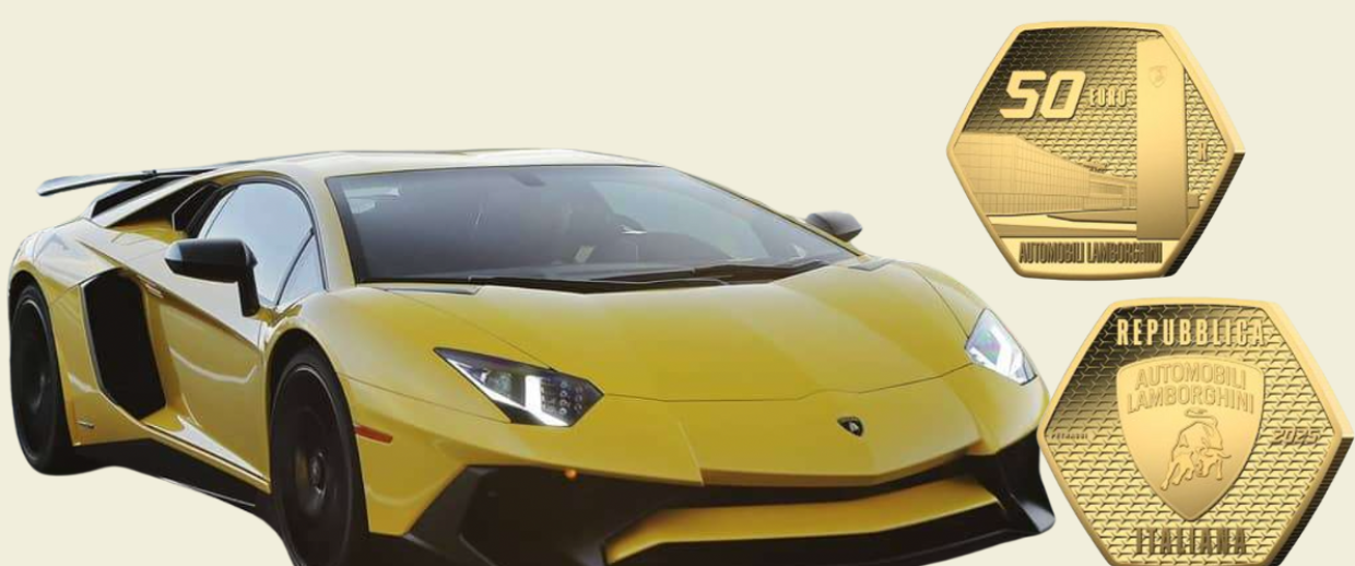Lamborghini compie 62 Anni: scopri la moneta d'oro in edizione limitata