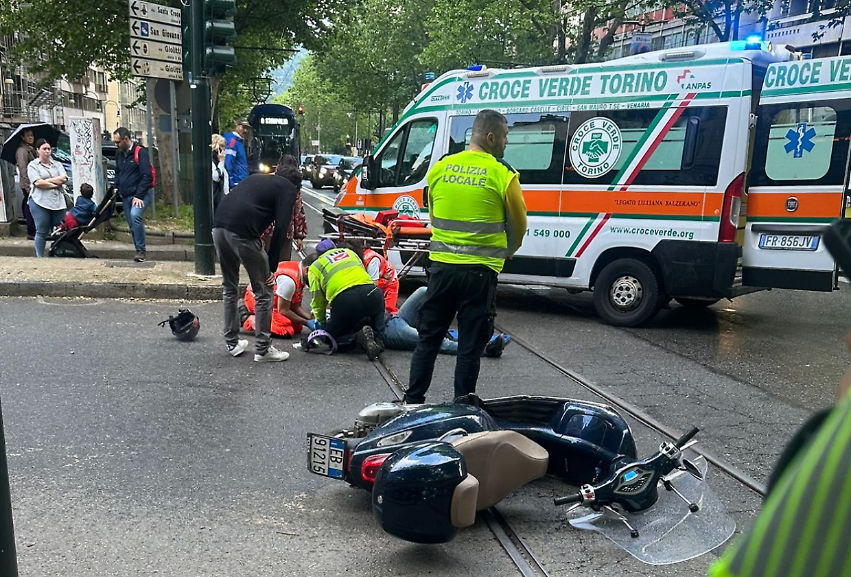 I soccorsi prestati allo scooterista