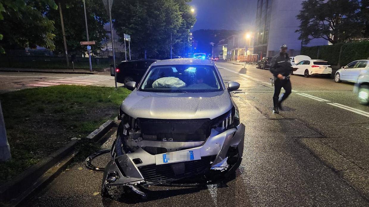 Una delle auto coinvolte nell'incidente