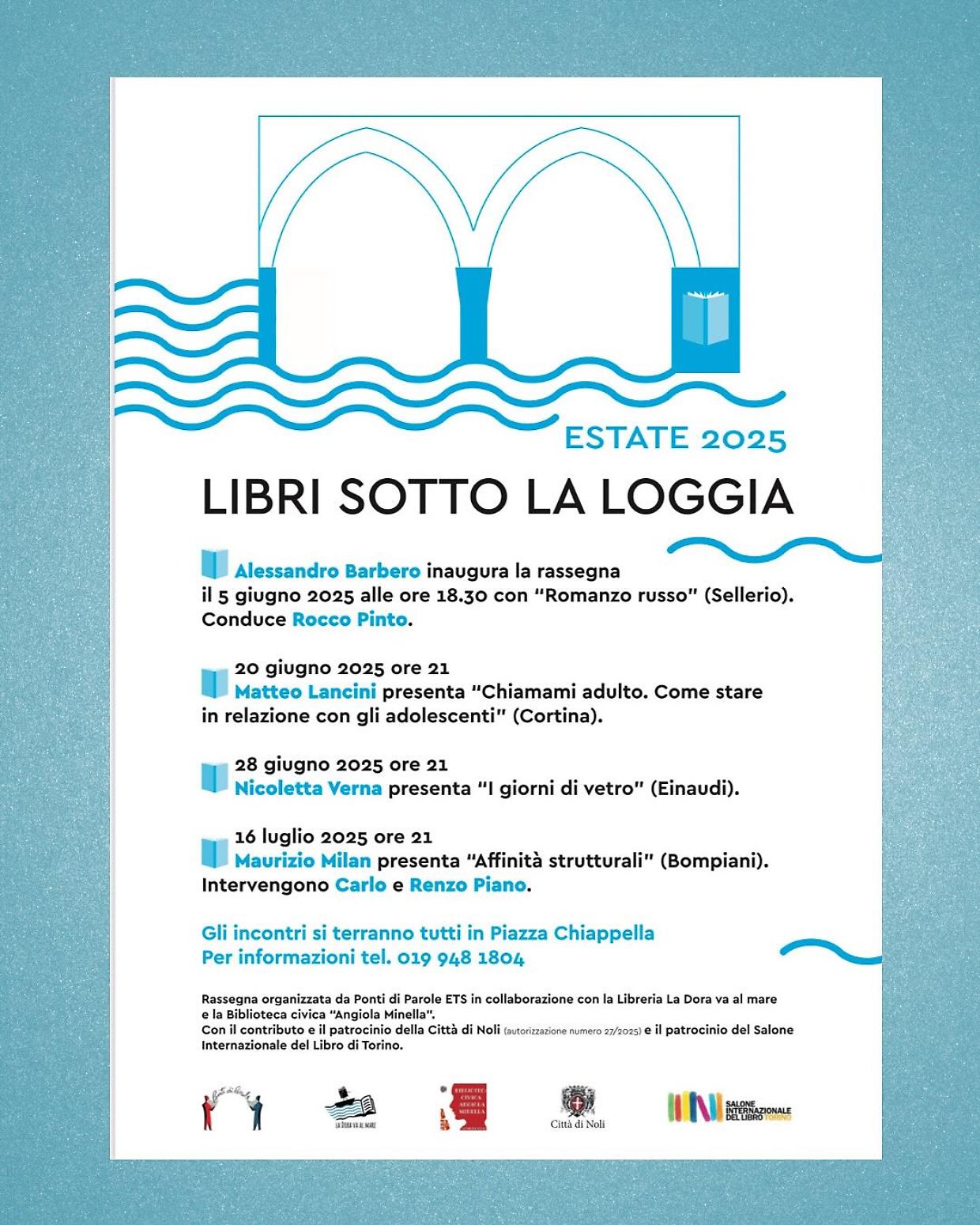 "Libri sotto la Loggia" torna a Noli con la quarta edizione