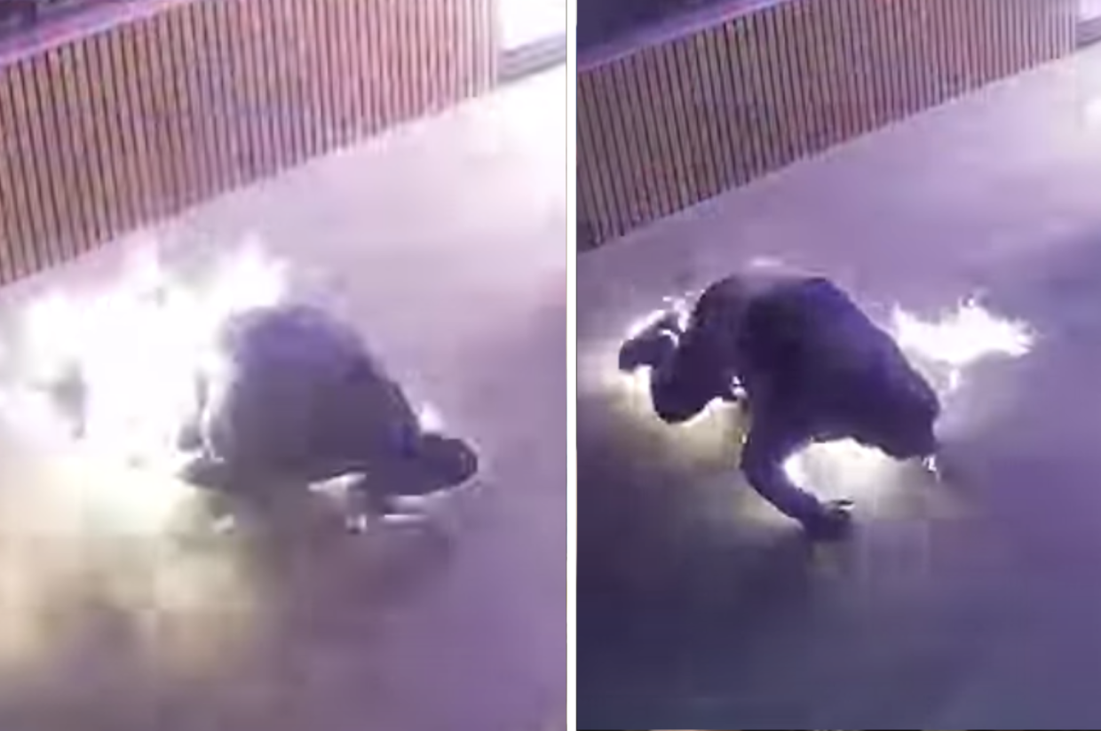 Tenta di incendiare un ristorante, ma prende fuoco lui stesso