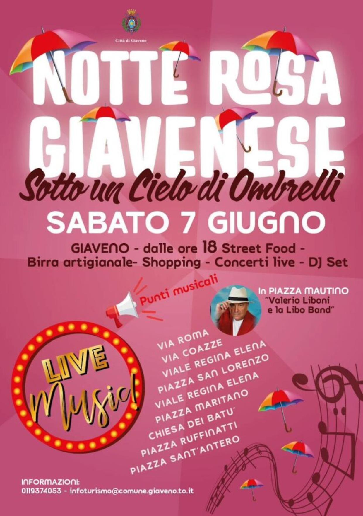 Giaveno si tinge di rosa: musica, cibo e colori per una notte indimenticabile