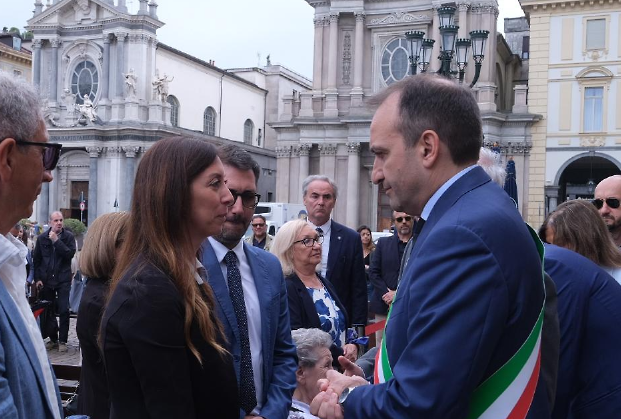 Viviana D'Ingeo, figlia di Marisa Amato, con il sindaco Stefano Lo Russo