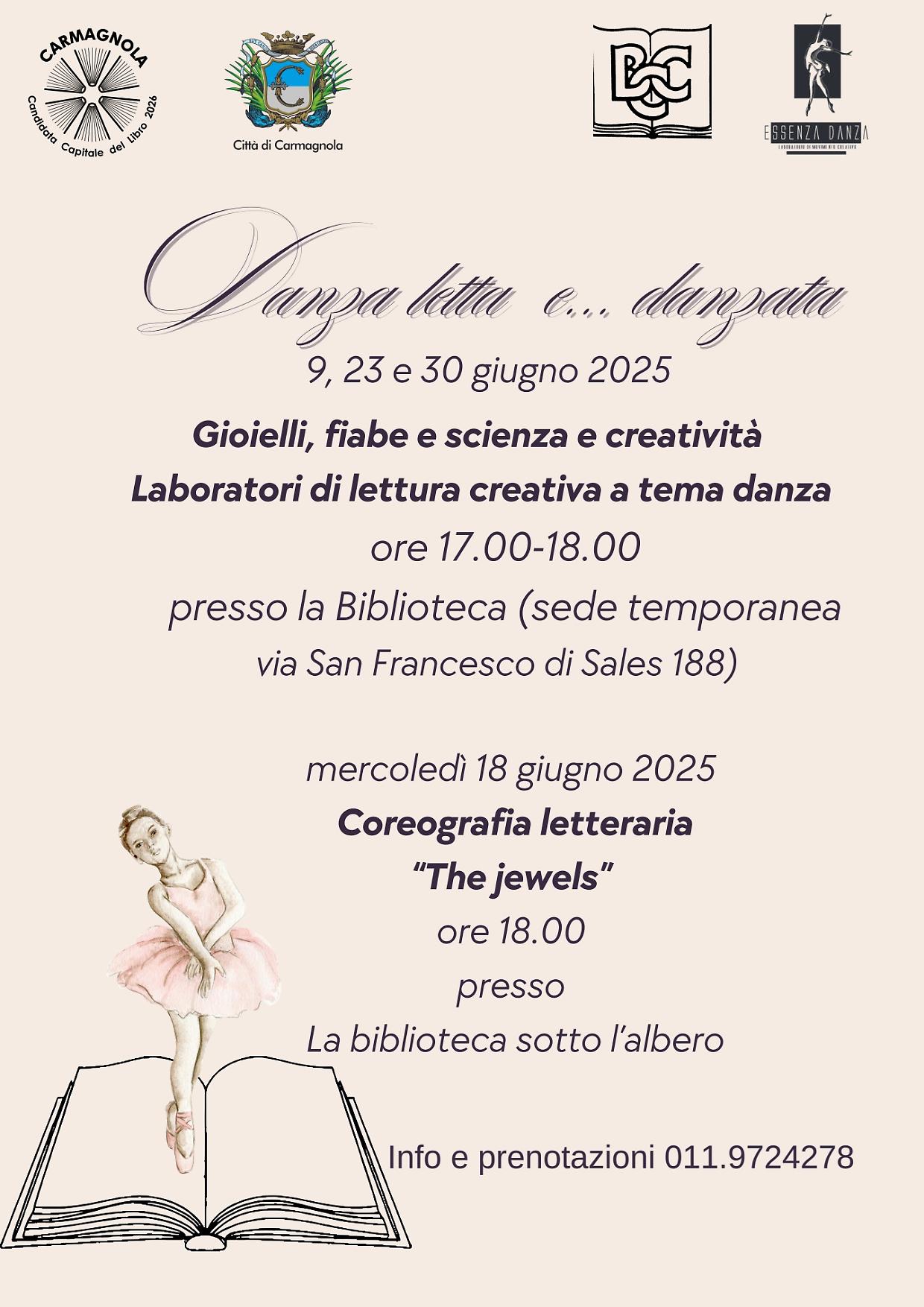 Danza e lettura: un incontro prezioso a Carmagnola