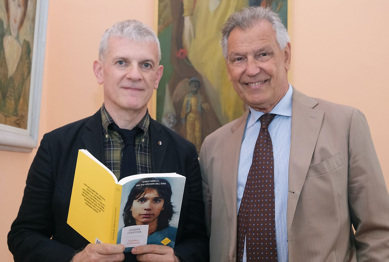 Giuseppe Culicchia e Stefano Commodo alla presentazione del libro "Uccidere un fascista"