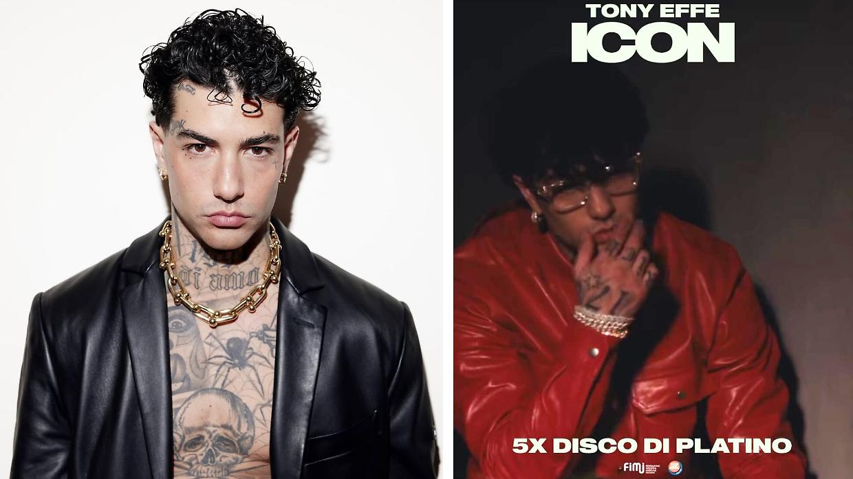 Tony Effe da record: “Icon” conquista 5 dischi di platino