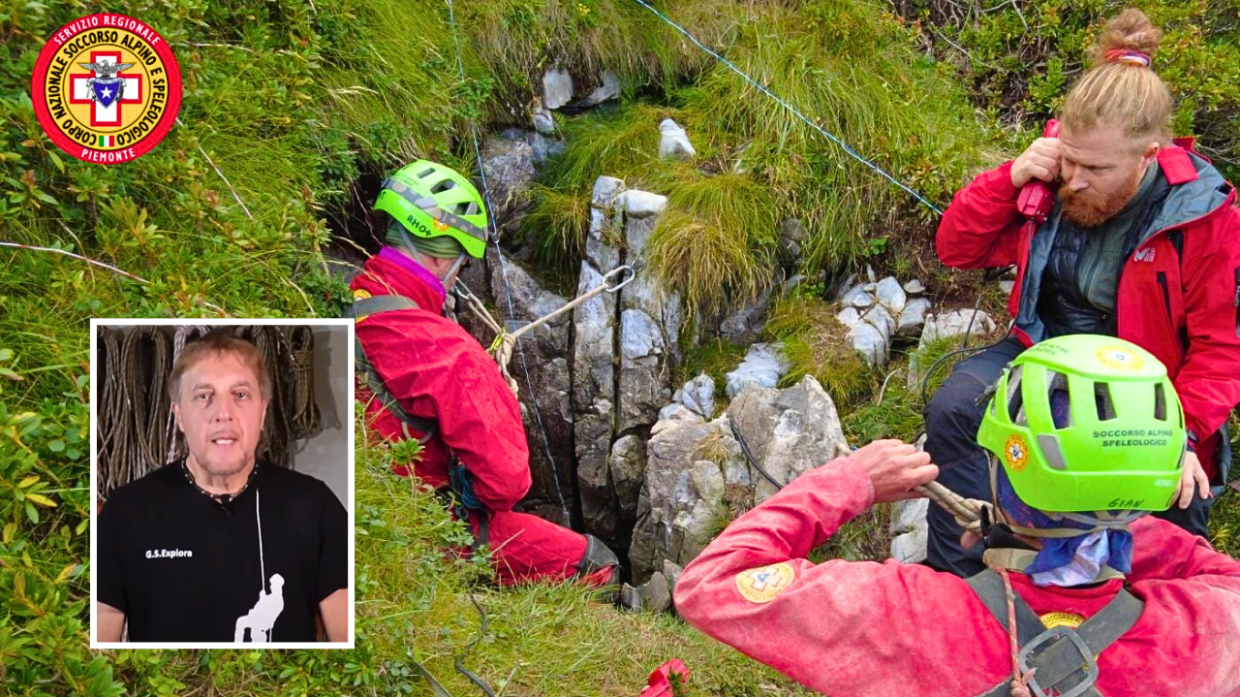 Lo speleologo torinese è fuori dalla grotta. I soccorritori si sono fatti largo con l'esplosivo