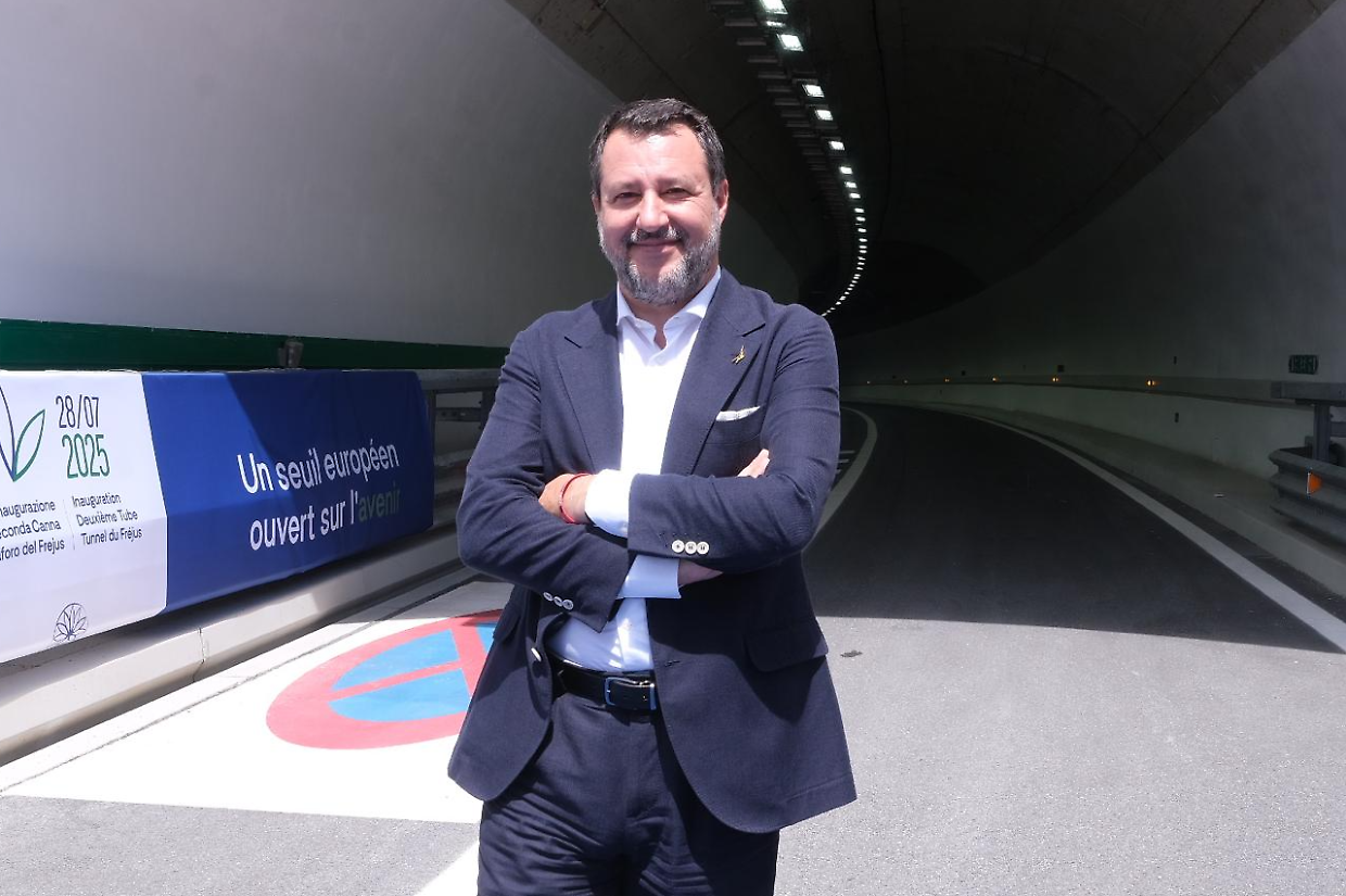 Matteo Salvini a Bardonecchia per l'inaugurazione della seconda canna del Frejus