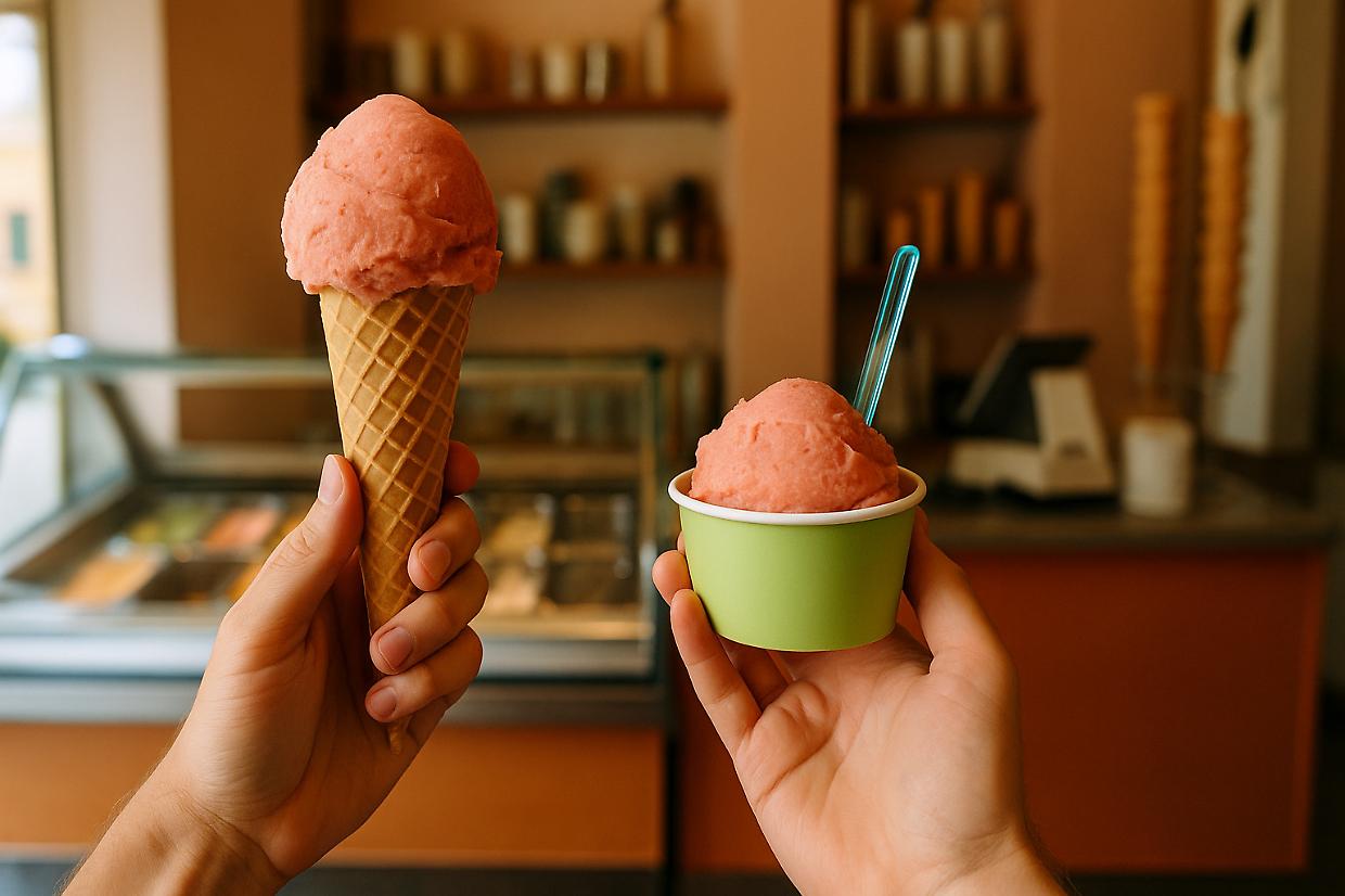 Torino svela il segreto del gelato: si mangia più gelato con il cono o la coppetta?
