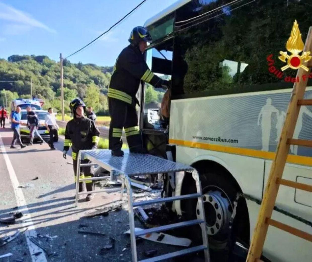 Bus contro auto nel Verbano-Cusio-Ossola: due feriti gravi