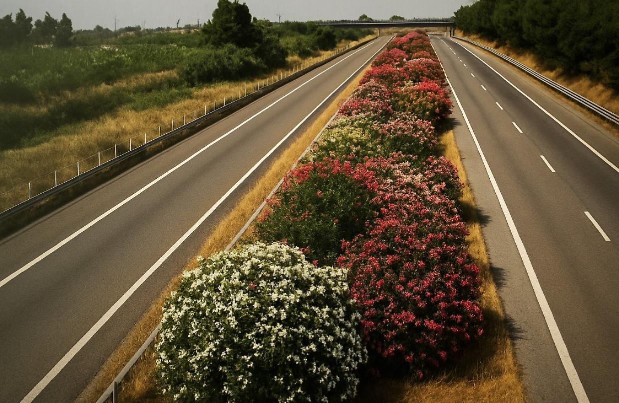 Perché gli oleandri crescono lungo le autostrade: tra sicurezza e natura