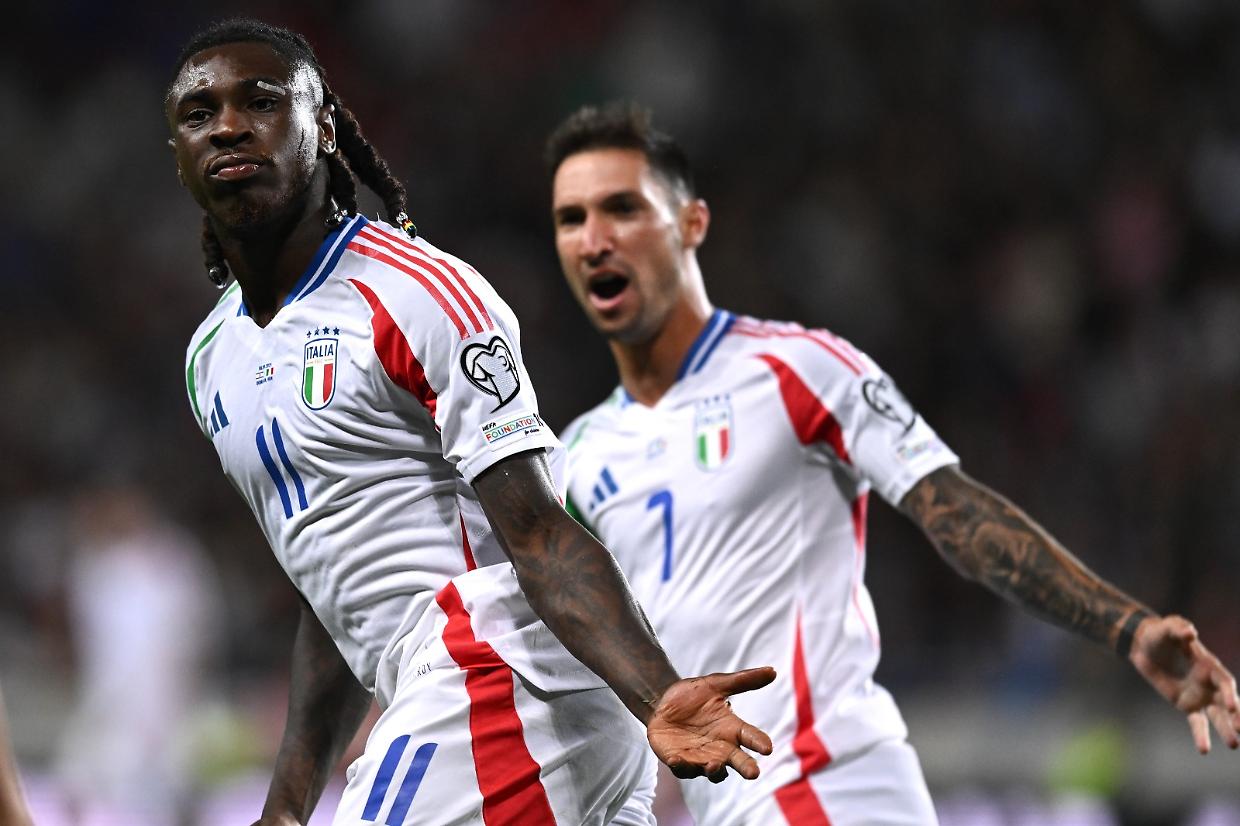 La gioia di Moise Kean in Israele-Italia 4-5 (foto Getty Images)