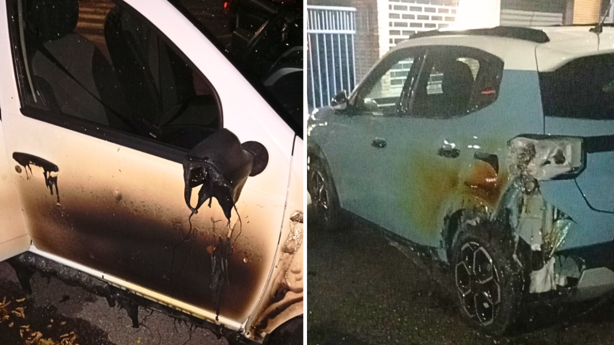 Notte di fuoco a Torino: bidoni incendiati, auto danneggiate