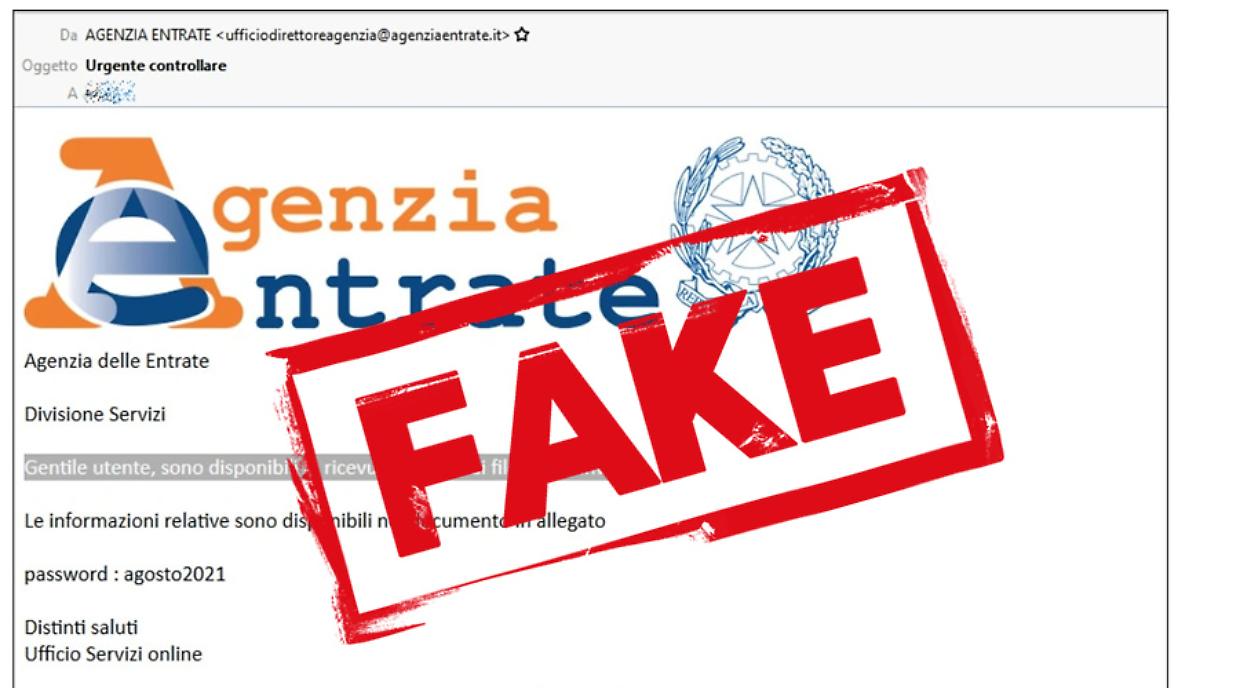 Nuova truffa via email a nome dell’Agenzia delle Entrate