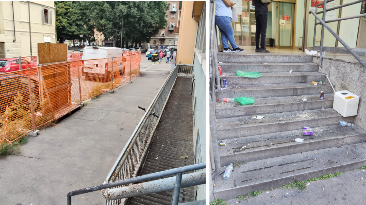 Rifiuti e bivacchi di senzatetto davanti all'ambulatorio: «Qui regnano degrado e abbandono»