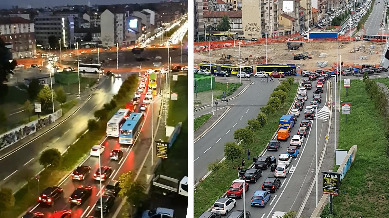 Gigantesco ingorgo in piazza Baldissera. Migliaia di automobilisti intrappolati in coda da ore