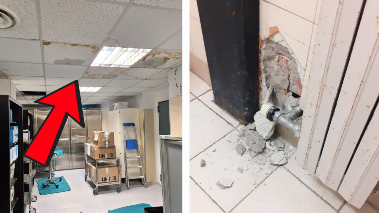 Lavori in ritardo e infiltrazioni d'acqua: tutti i problemi dell'ospedale di Ivrea