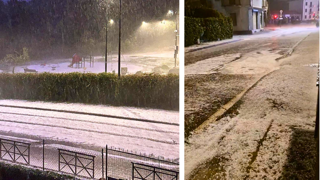 Torino, violenta grandinata in provincia. Strade imbiancate e trasformate in fiumi