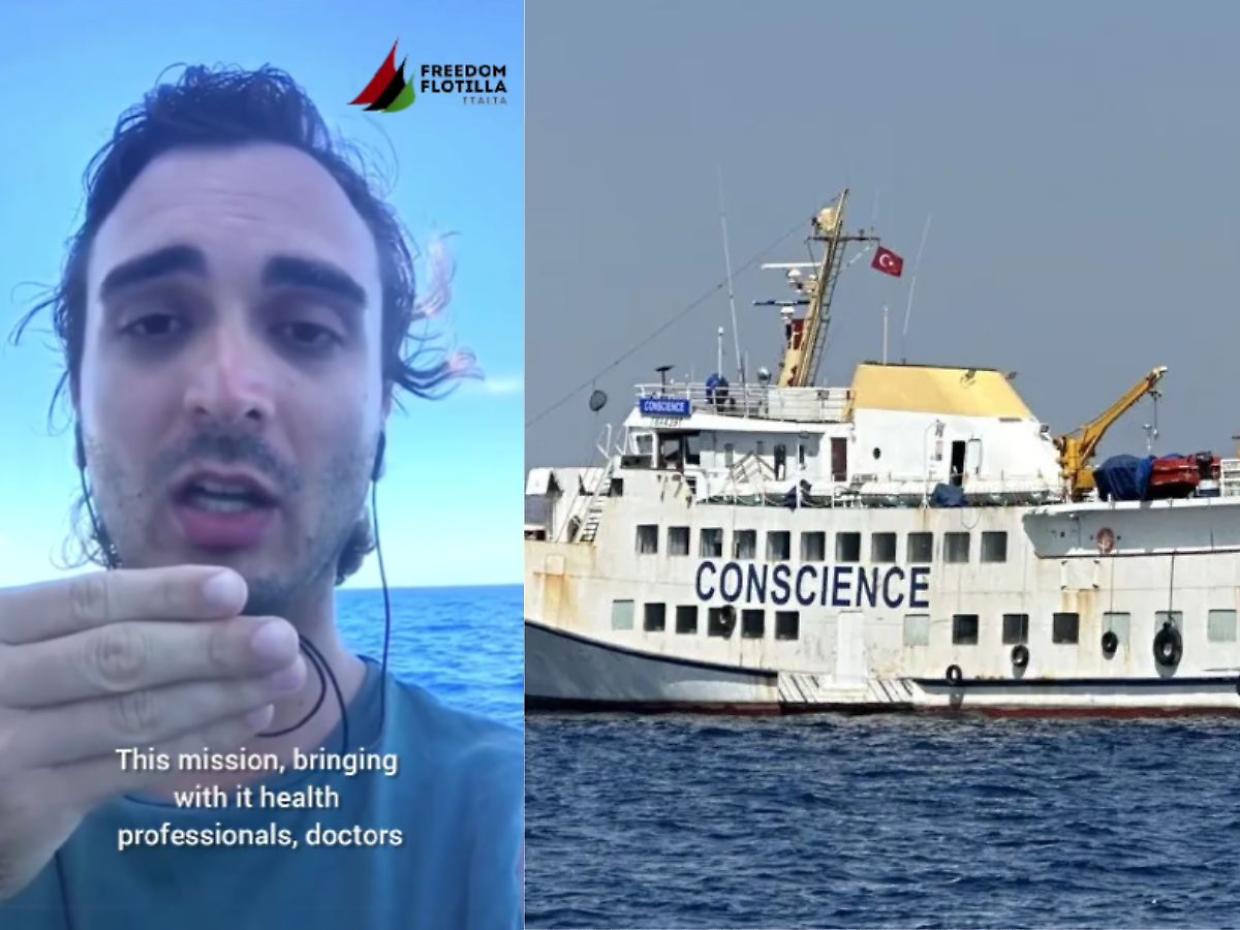 Intercettata la Conscience, ammiraglia della Freedom Flotilla: a bordo il medico torinese Francesco Prinetti