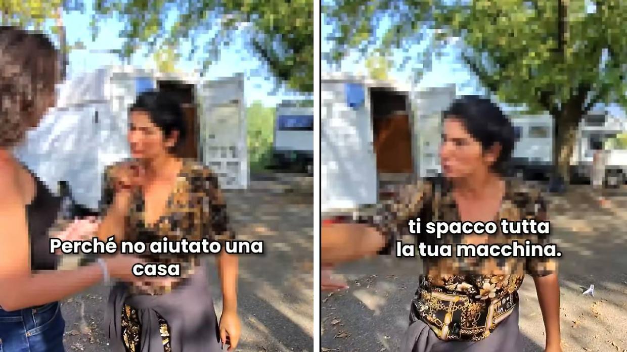 Un frame del video contenente le minacce a Giulia Zaccaro