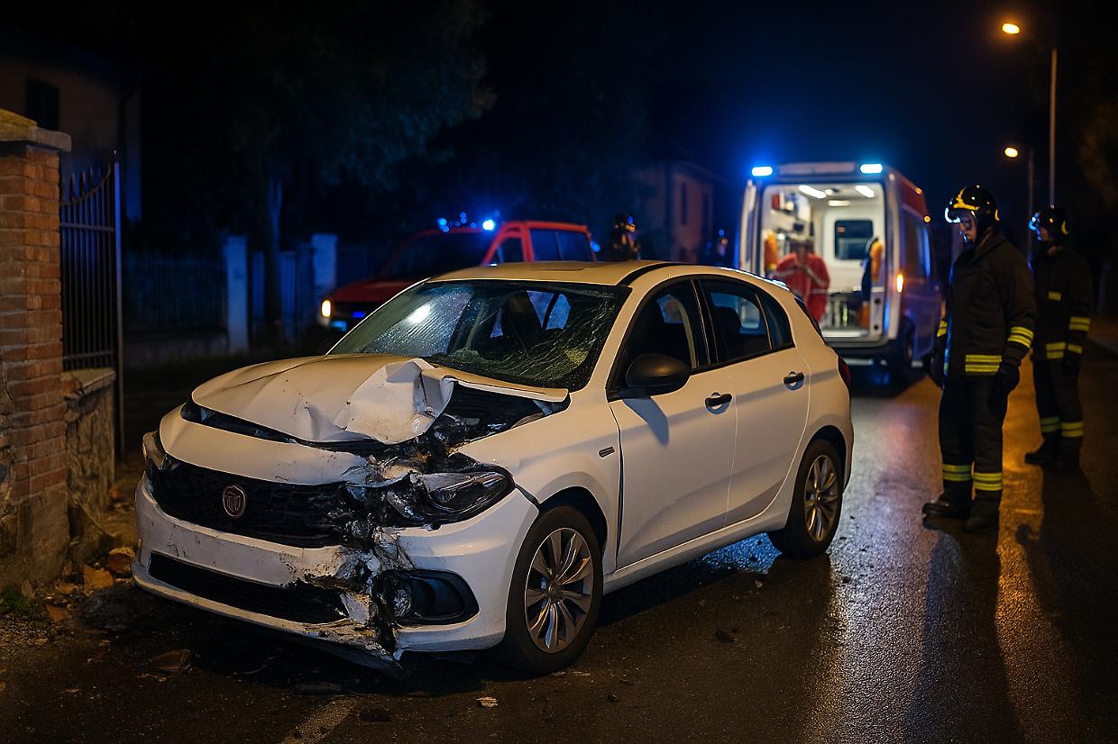 Agliè, incidente in piazza Martiri della Libertà