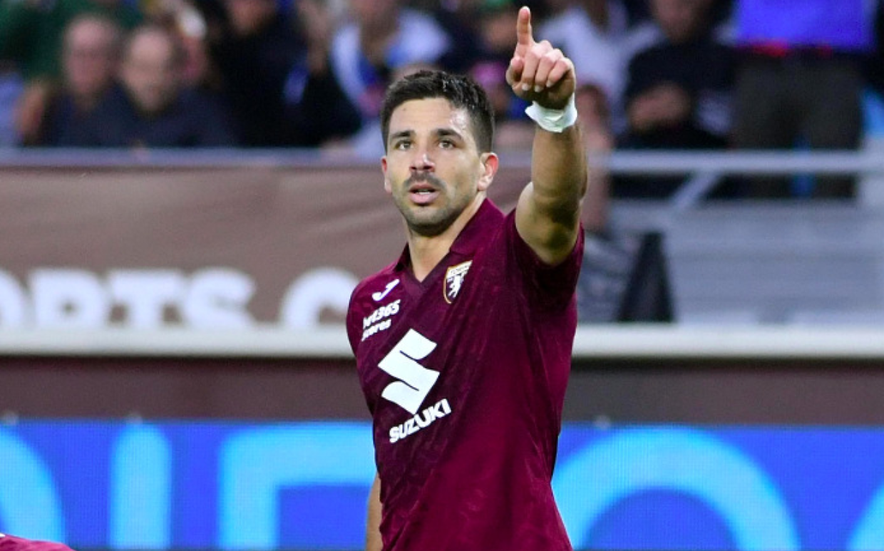 L'attaccante del Torino, Giovanni Simeone