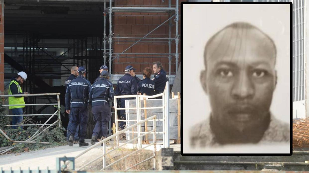 Polizia e tecnici sul luogo dell'incidente. Nel riquadro, Andy Mwachoko