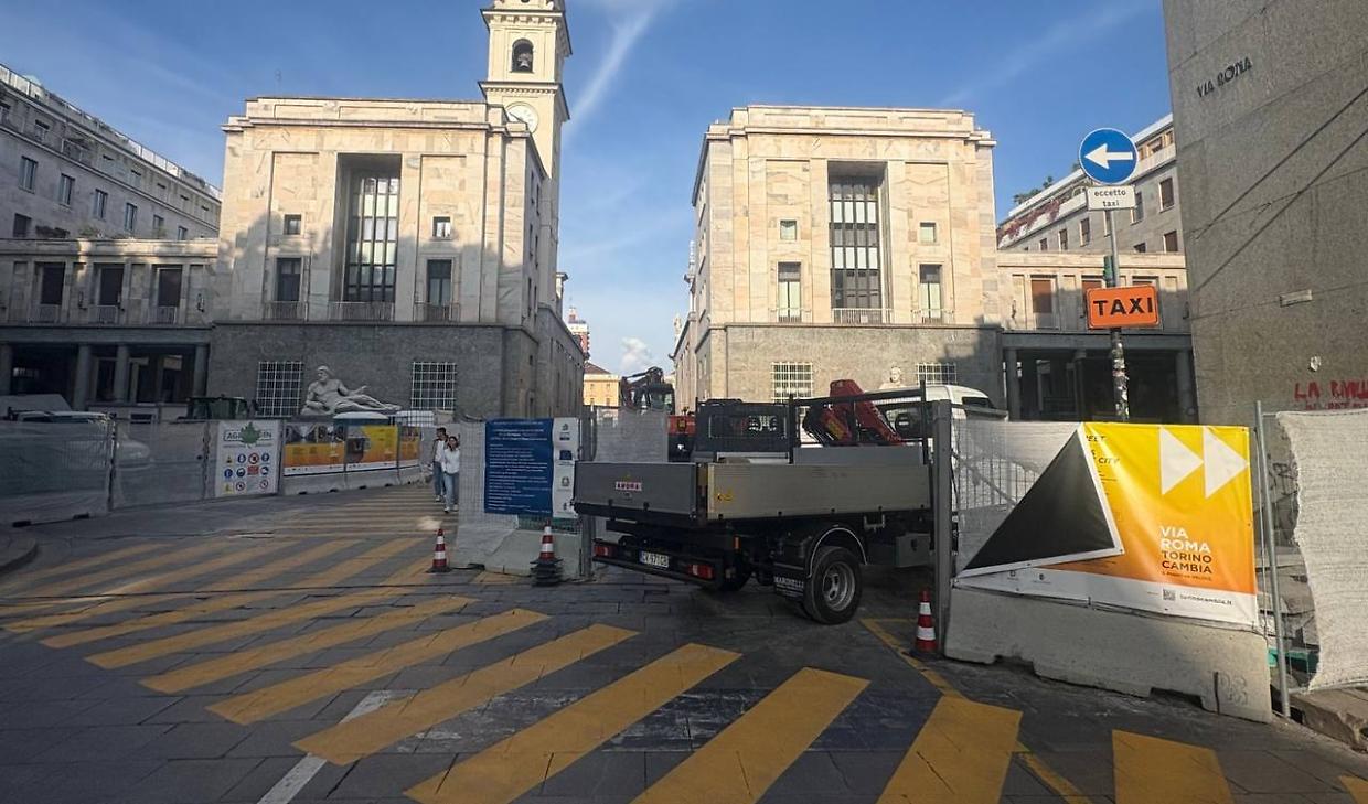 Torino, via Roma pedonale: le prime immagini dal cantiere
