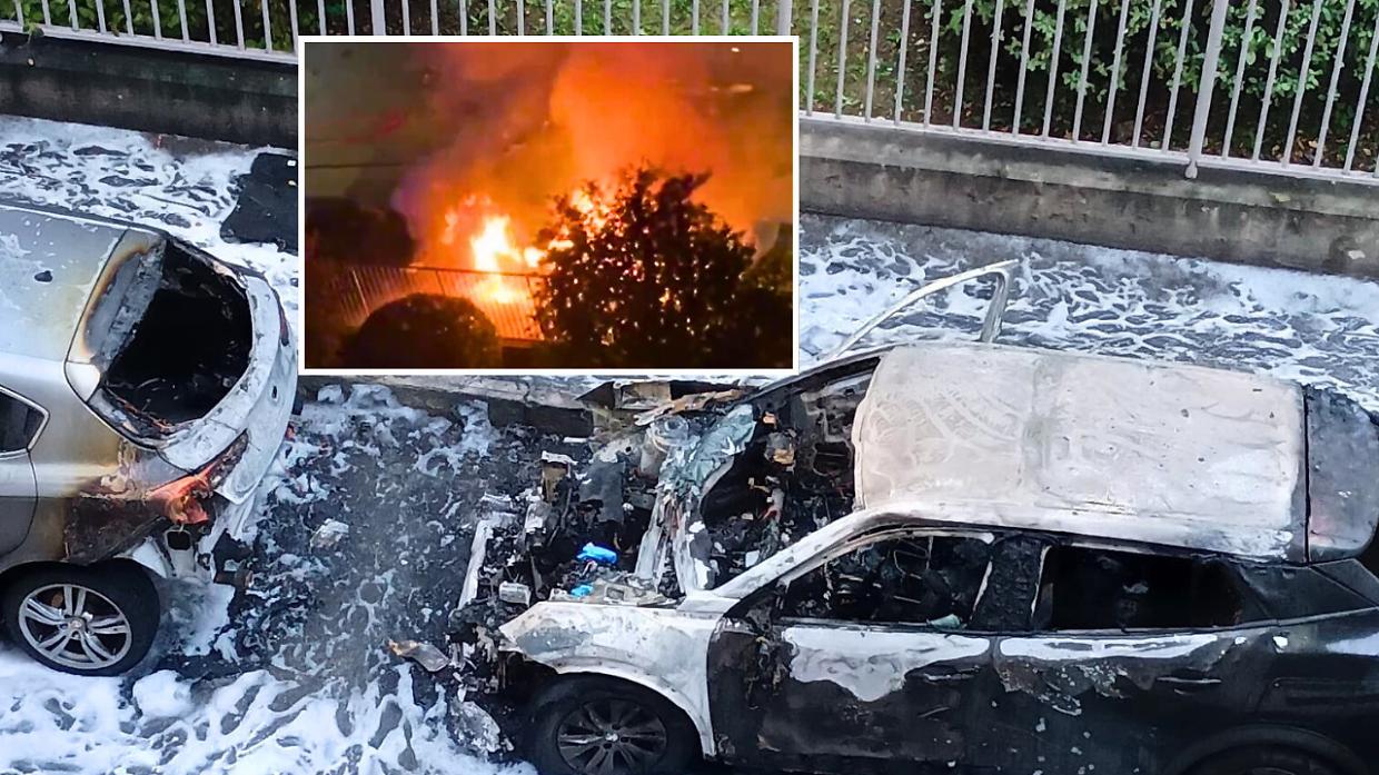 Incendio nella notte, distrutte due automobili parcheggiate in strada 