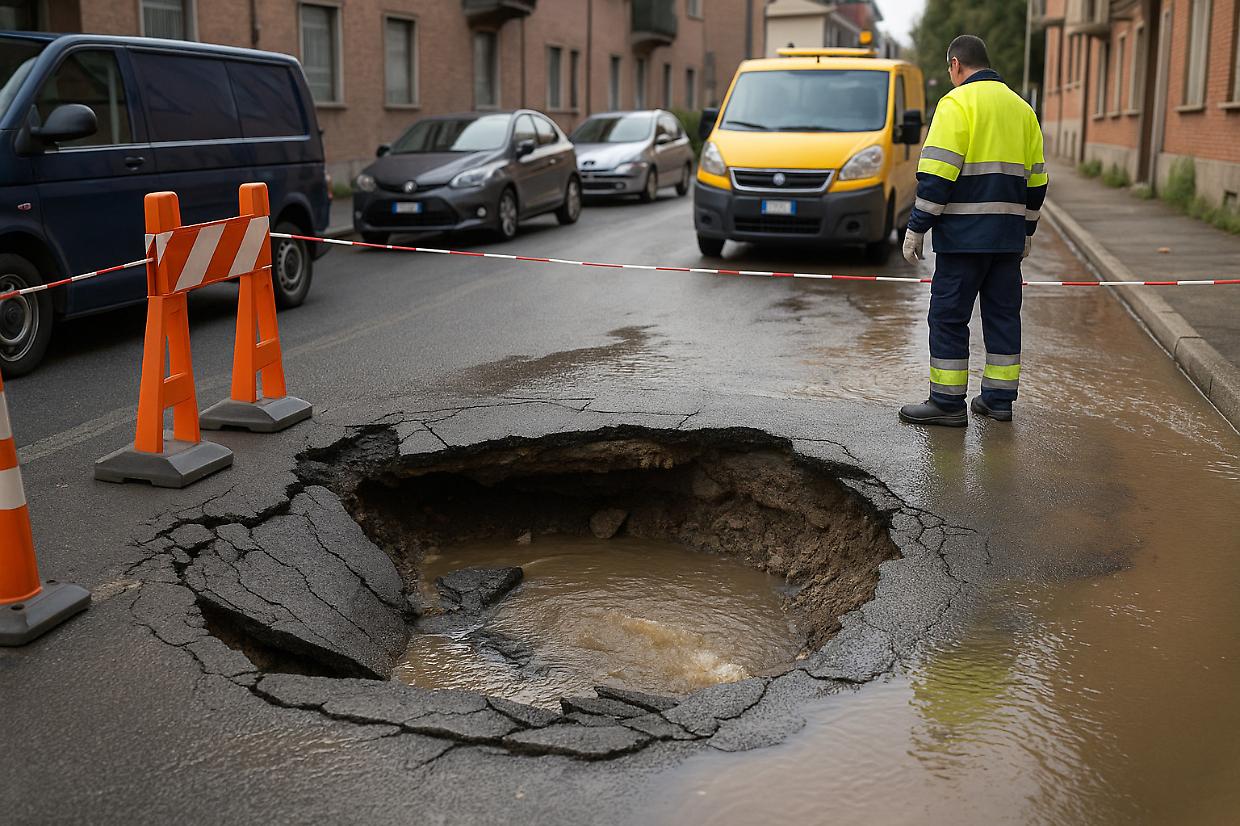 Ivrea, nuova rottura dell’acquedotto