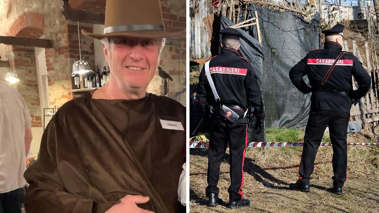 A sinistra, Gualtiero Franchino. A destra, i carabinieri a Venaria