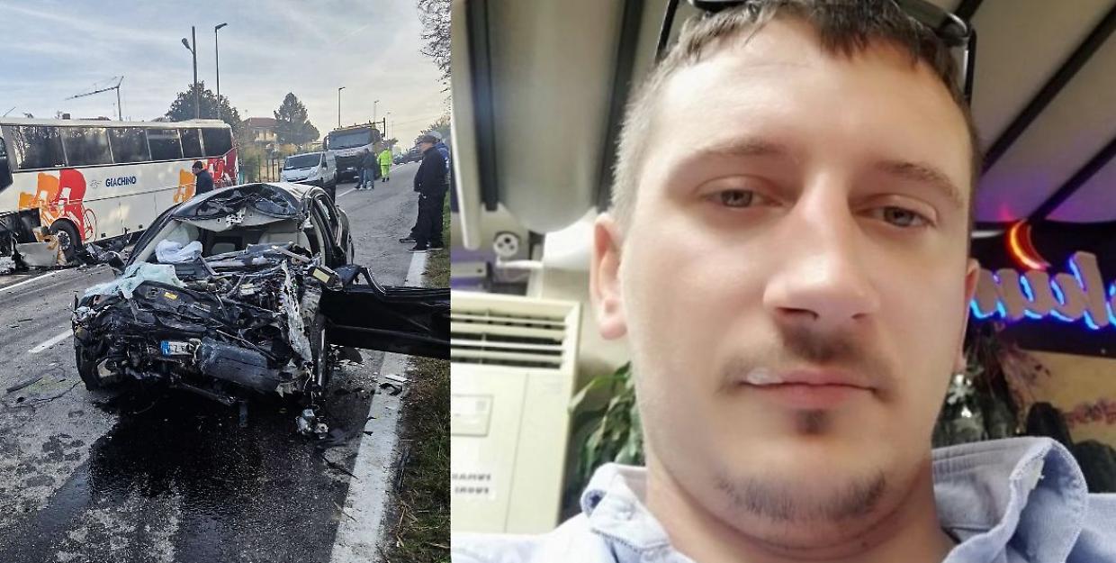 Pavel Birsei, 33 anni, muore nello schianto frontale tra un’auto e un bus scolastico ad Arignano