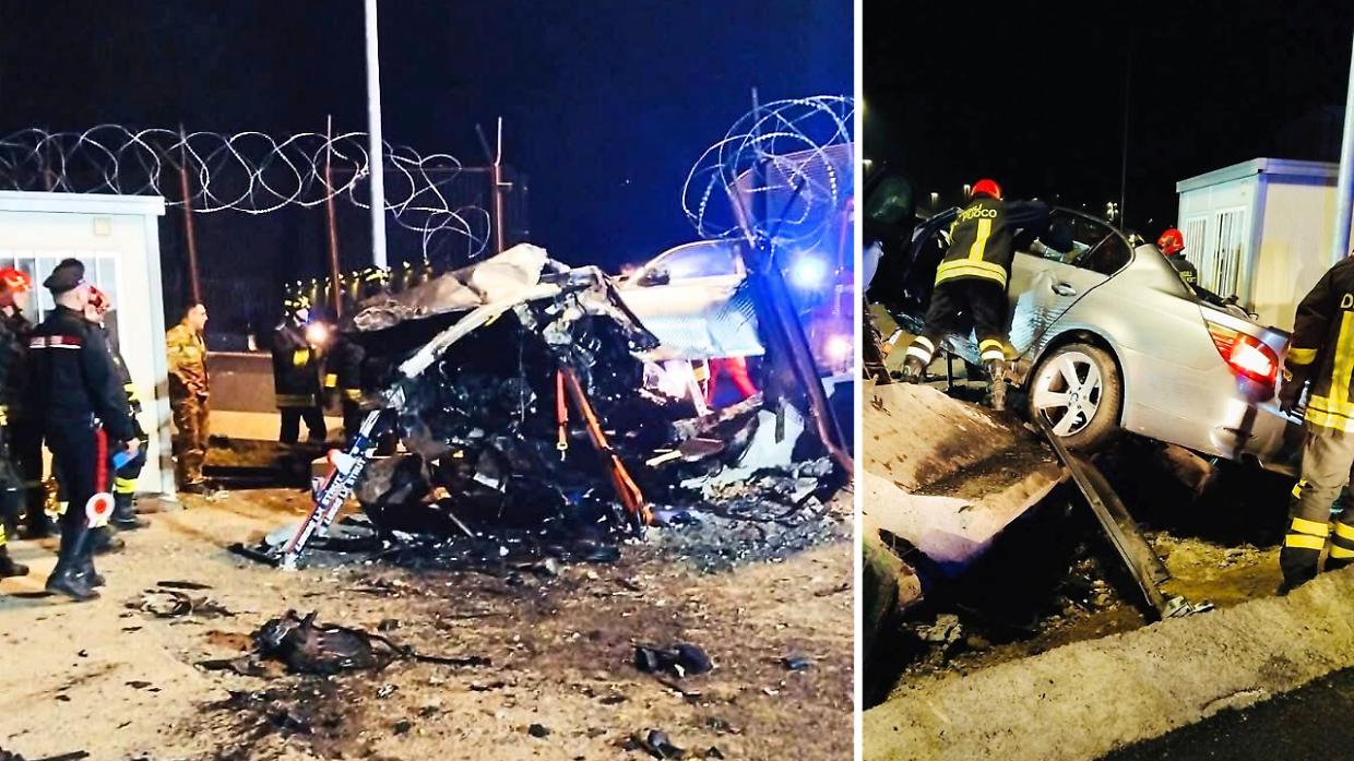 Perde il controllo della Bmw e si schianta contro le barriere del cantiere della Torino-Lione: due feriti nell'incidente