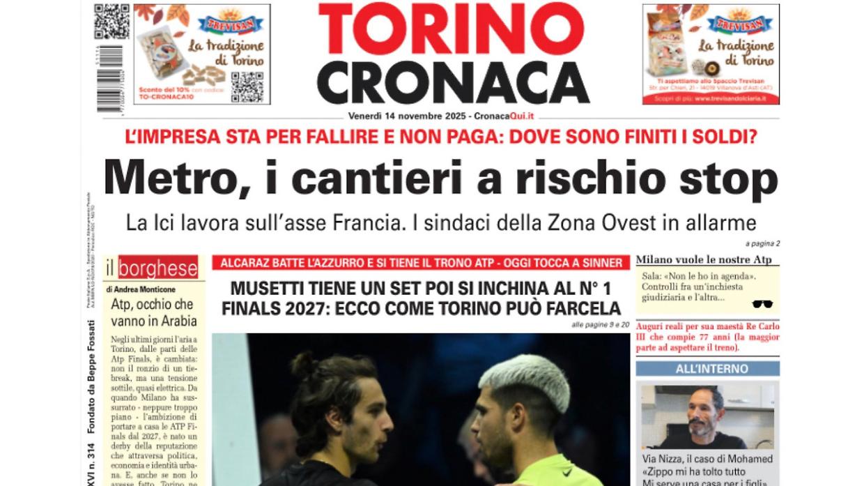 Oggi in edicola su Torino Cronaca - La prima pagina
