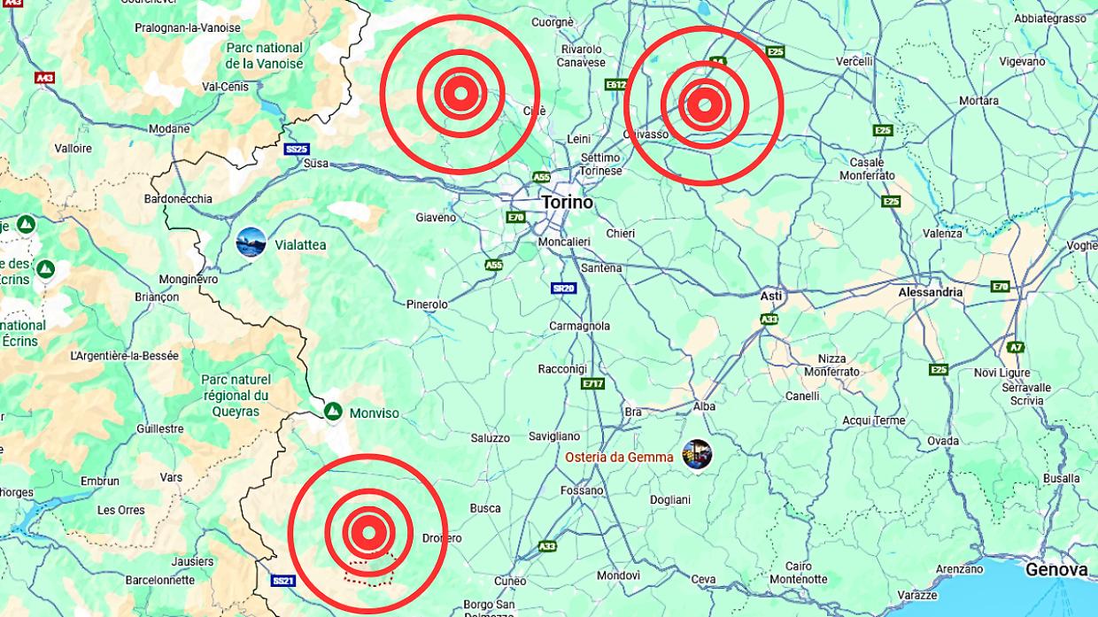 Terremoto in Piemonte: tre scosse in provincia di Torino e di Cuneo