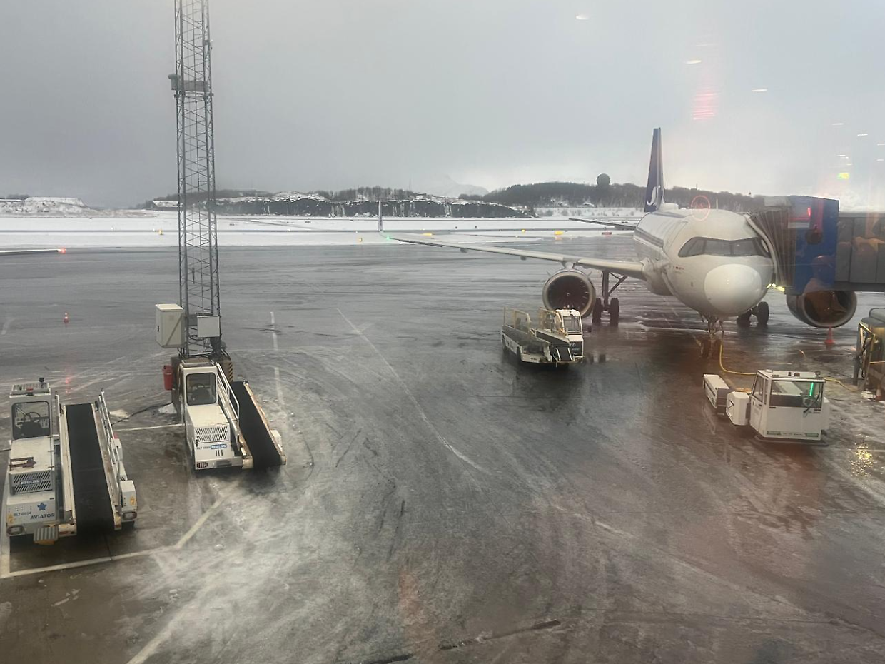 La pista al gelo dell'aeroporto di Bodo, in Norvegia