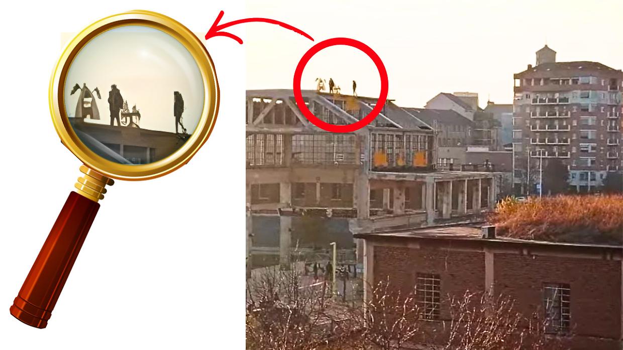 I due ragazzi sono stati filmati sul tetto della "Cattedrale" del parco Peccei