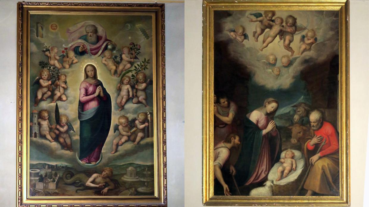 A sinistra l'Immacolata Concezione; a destra la Natività