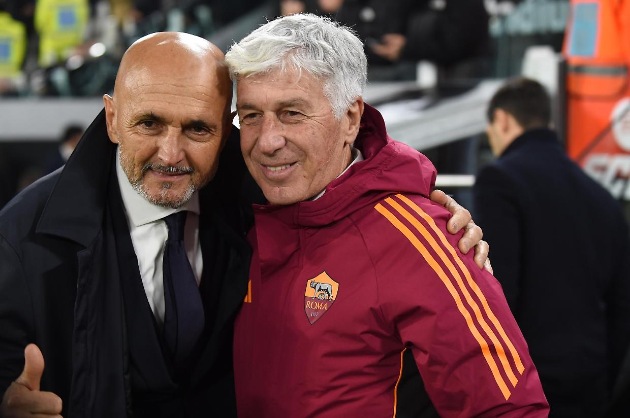 L'abbraccio tra Spalletti e Gasperini in Juventus-Roma