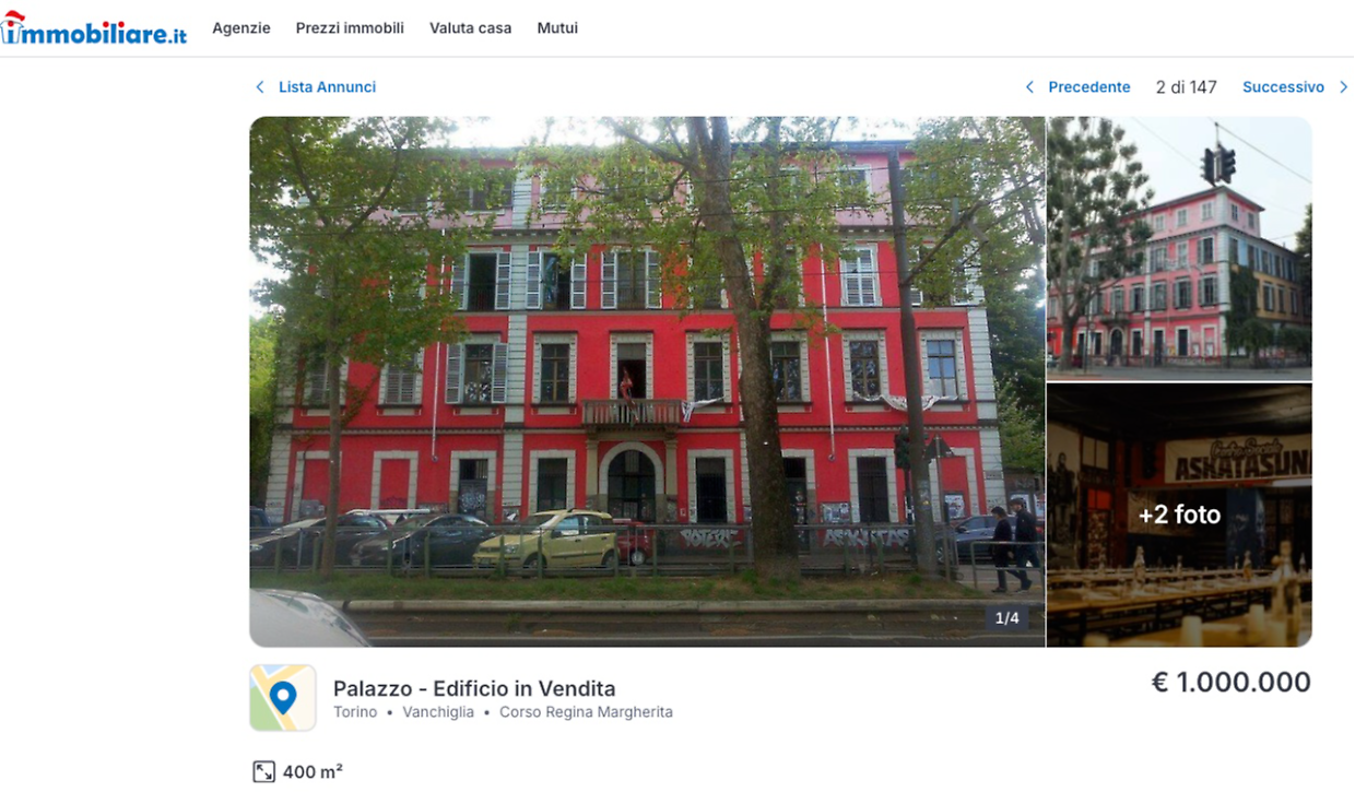 L'annuncio pubblicato su "Immobiliare.it"