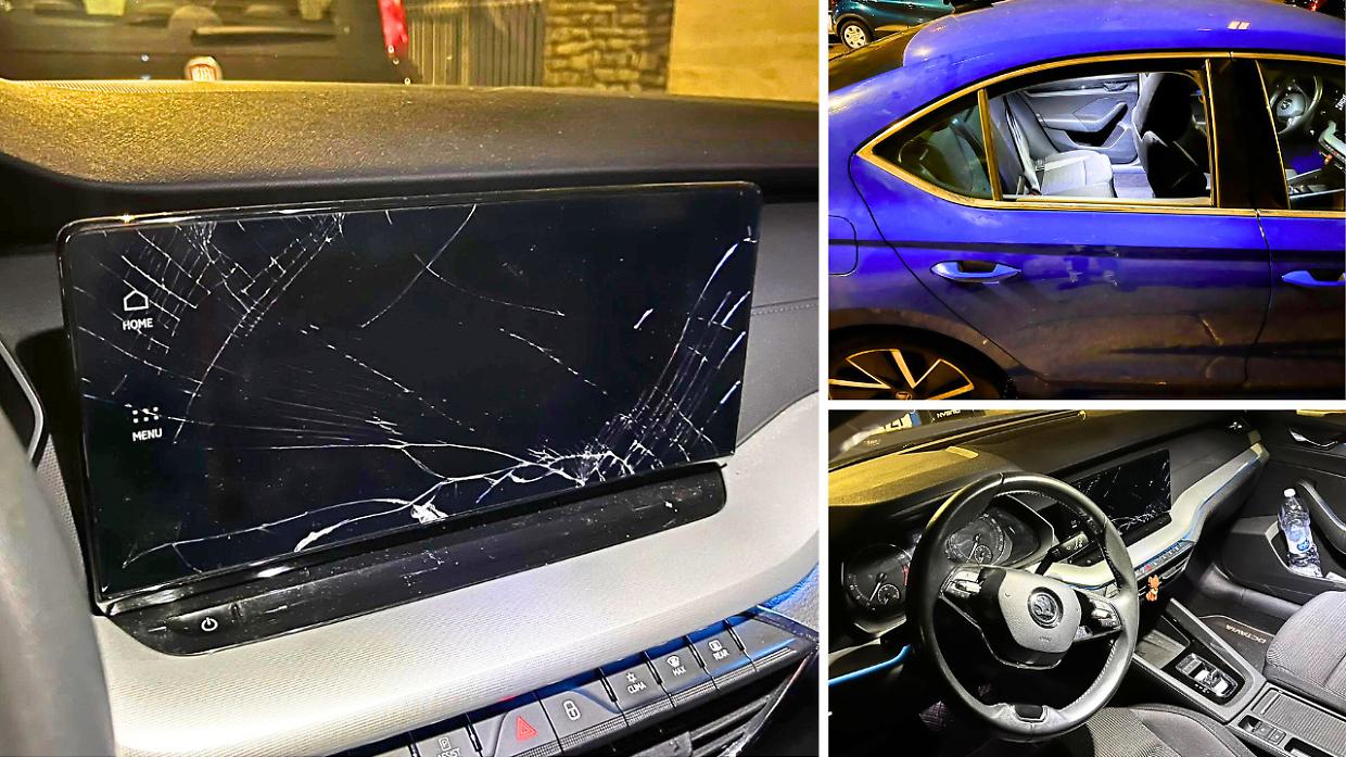 I ladri non trovano nulla da rubare nell'auto e rompono lo schermo per vendetta
